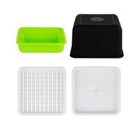 Seed Sprouting Trays with Lid, Greenhouse Germination Rectangular Planter, BPA Free Healthy Hydroponic Propagator for Growing Mung Beans, Alfalfa, Wheat Grass