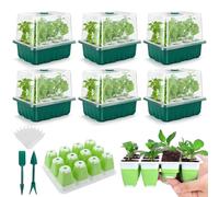 Seed Starter Tray, 72 Cells Indoor Seed Starter Kit, Flexible Silicone Designed Seedling Starter Trays, Germination Tray with Humidity Dome & Lids(4in Height), Reusable & Dishwasher Safe, BPA-Free