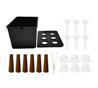Seed Starter Trays - 6-Cell Hydroponic Kit With Greenhouse Propagator | Adjustable Humidity For Soilless Growing | Indoor & Outdoor Use For Home Garden, Balcony, Office & Yard