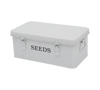 Seed Storage Garden Seed Package Organiser Metal Seed Storage with Lid Seed Storage Box 33 x 18 x 13 cm Environmentally Friendly Garden Gift Army Green Vintage Seed Boxes White