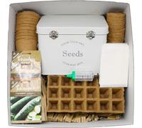 Seed Tin Box Gift Set Hamper For Gardeners Growers And New Starters Choice Of 3 Colours (French Grey)