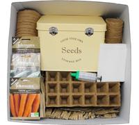 Seed Tin Box Gift Set Hamper For Gardeners Growers And New Starters Choice Of 3 Colours (Vintage Cream)