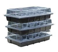 Seed Tray Propagator Kit 360 Cells, 40 Cells per Growing Seed Tray Clear Lids, Plant Germination, Windowsill Greenhouse & Garden, 3 Pack Seedling & Plugs Starter Plastic Grow Trays (9 Seed Trays)