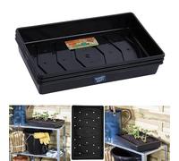 Seed Trays with Drainage Holes | 38 x 23 x 6 cm Full Size Traditional Plastic Eden Seed Trays Black | Heavy Duty Stackable Garden Propagation Trays for Seeds, Cuttings & Seedlings - Pack of 3