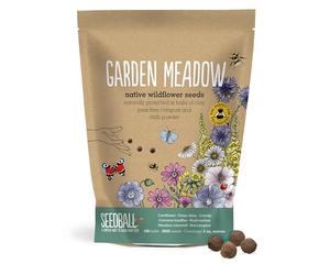SEEDBALL Garden Meadow Seed Bombs - 100 Seed Balls Per Pack | Pollinator Friendly Wildflower Seeds - Clay Protected Seed Bomb for Bees, Butterflies, Birds & Garden Wildlife