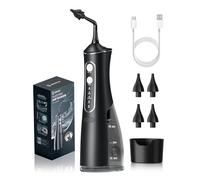 SEEDEAR Electric Ear Wax Removal Kit - IPX7 Waterproof Ear Cleaner with 4 Modes, 300mL Tank & 4 Reusable Tips for Safe DIY Ear Cleaning（Black）