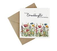 Seeded Birthday Card for Granddaughter - Floral Meadow Eco-Friendly Wildflower Plantable Card