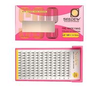 SEEDEW 120 Premade Fans 10D Eyelash Extensions, Pointed Thin Base 8-15mm Mixed Length Professional Mega Volume 10D Lashes for Beauty Salon, Lash Artist Beginner/Tech(10D-0.07-C-Matte Black)
