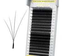 SEEDEW 4D TiltSpire Lash Extensions, XF4D 0.07mm D MIX8-15mm 16 Rows/Tray, SlantFlying/Fox 4D, Cool Soft Lightweight Eyelashes Grafting for Lash Artists, Beauty Salon(Matte Black-0.07-D-MIX8-15mm)XF4D