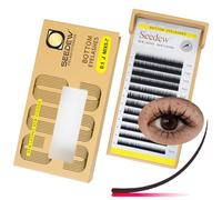 SEEDEW Bottom Eyelash Extensions, MIX5-7mm J Curl 0.10mm 12 Rows/Tray, Classic Individual Single Natural Soft Lightweight Lashes Grafting Supplies for Lash Artists Salons (Red Brown-0.1-J-MIX5-7mm)