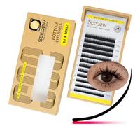 SEEDEW Bottom Lash Extensions, 0.10mm B Curl MIX5-7mm 12 Rows/Tray, Classic Individual Single Natural Soft Lightweight Eyelashes Grafting for Lash Artists, Beauty Salon(Matte Black-0.1-B-MIX5-7mm)
