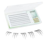 SEEDEW Bottom Natural Lash Clusters, 112 PCS DIY Lower Eyelash Extensions, Individual Cluster Lashes Under, Super Thin Band, No Glue Needed Soft Self Adhesive Lashes at Home(Natural-MIX5-7mm-Black)