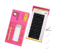 SEEDEW Classic Individual Eyelash Extensions, 8mm B Curl 0.07mm 16 Rows/Tray, Single Natural Soft Lightweight Short Bottom Lashes Grafting Supplies for Lash Artists Salons (Matte Black-0.07-B-8mm)