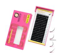 SEEDEW Classic Individual Eyelash Extensions, 8mm C Curl 0.15mm 16 Rows/Tray, Single Natural Soft Lightweight Short Bottom Lashes Grafting Supplies for Lash Artists Salons (Matte Black-0.15-C-8mm)
