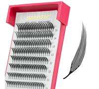 SEEDEW Manga Spire Premade Fans Eyelash Extensions, MG-240PCS C Curl MIX8-15mm 0.07mm 12 Rows/Tray, Quickly Apply, Beginner Friendly, Comic Clusters for Lash Artist Salon(Black-0.07-C-MIX8-15) MG