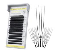 SEEDEW U Shape 4D Lash Extensions, U4D 0.07mm C Curl MIX8-15mm 12 Rows/Tray, Natural Soft Lightweight Eyelashes Grafting for Lash Artists, Beauty Salon (Matte Black-0.07-C-MIX8-15mm) U4D