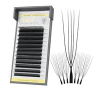 SEEDEW U Shape 5D Lash Extensions, U5D 0.07mm C Curl MIX8-15mm 12 Rows/Tray, Natural Soft Lightweight Eyelashes Grafting for Lash Artists, Beauty Salon (Matte Black-0.07-C-MIX8-15mm) U5D