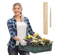 Seeding Spacing Ruler, Spacer Tool Seeder Planting Ruler with Holes | Seeding Garden Template, Plant Dibber Spacing Template Wooden Accurate Gardening Tool for Vegetable Gardens (1 PC)