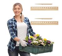 Seeding Spacing Ruler, Spacer Tool Seeder Planting Ruler with Holes | Seeding Garden Template, Plant Dibber Spacing Template Wooden Accurate Gardening Tool for Vegetable Gardens (2 PCS)