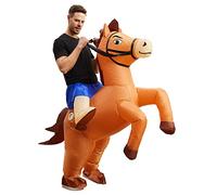 Seeds of Light Inflatable Costume Adult Horse Costumes Inflatable Horse Riding Costume Cowboy Blow Up Halloween Costume for Men Women Party