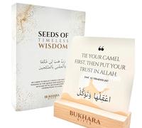 Seeds of Wisdom - 40 Islamic Wisdom Cards, Quran & Hadith Based, Islamic Gift, Eid Gift, Islamic Decor, Islamic Affirmation Cards with Wooden Stand
