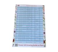 SeedsAlp Gardening British 36 Flower Seeds Growing Planner Poster | A3 Size, Laminated | Ultimate Flower Planting Guide for UK Gardens, Greenhouses & Allotments