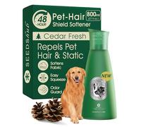 Seedshub Pet Hair Remover for Laundry, Plant-Based, 90% Fur Removal, Fabric Softener Liquid(Non-Dissolving) + Stain Remover, Removes Residue & Odors, Cedar Scent - 32 Loads