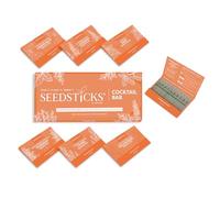 Seedsticks Cocktail Bar Herb Garden Kit - Grow Your Own Cocktail Garnish Herbs - Mint, Basil, Rosemary, Thyme, Lavender & Lemon Balm - Easy Indoor Herb Growing Gift for Foodies & Mixology Lovers