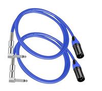 Seefeful (3.3 FT 2 Pack) Right Angle 1/4 TS to XLR 3Pin Male Microphone Audio Cable,6.35mm TS Mono Right Angle to XLR Male 3pin Cable for Micphone Mixer、 Instruments