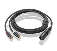 Seefeful Dual RCA to XLR Male Y Splitter Patch Cable, Unbalanced 2 RCA/Phono Plug to 1 XLR Splitter Duplicator Lead Y-Cable Adapter -(10 feet /3M)