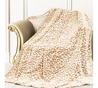 SEEGU Cheetah Blanket, Fleece Leopard Print Blanket Brown Bed Leopard Throws Soft Couch Sofa Cozy Warm Throw Blankets and Throws Plush Gift for Daughter Mom, Bedroom Decor 50x60 inch (BP-09)