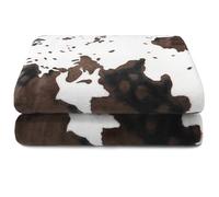 SEEGU Cow Print Blanket Animal Brown Black Milky White Throw Blankets,Cow Print Blanket for Kids Adults, Soft Cow Blankets and Throws Cowhide Decor for Couch Sofa Bed 40"×50"