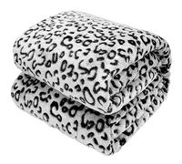 SEEGU Flannel Blanket Throw Soft Fleece Blankets Warm Throw Blankets for Couch, Leopard Black, baby size 40'' x 50'' (100 x 130 cm) (BP-23)