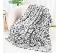 SEEGU Flannel Blanket Throw Soft Fleece Blankets Warm Throw Blankets for Couch, Leopard Black, Throw Size 50'' x 60'' (130 x 150 cm) (BP-24)