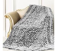 SEEGU Flannel Blanket Throw Soft Fleece Blankets Warm Throw Blankets for Couch, Leopard Black, Throw Size 50'' x 60'' (130 x 150 cm) (BP-24)