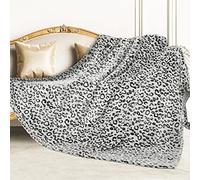 SEEGU Flannel Blanket Throw Soft Fleece Blankets Warm Throw Blankets for Couch, Leopard Black, Twin Size 60'' x 80'' (150 x 200 cm) (BP-25)