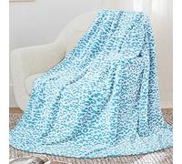 SEEGU Flannel Blanket Throw Soft Fleece Blankets Warm Throw Blankets for Couch, Leopard Blue, Throw Size 50'' x 60'' (130 x 150 cm) (BP-18)