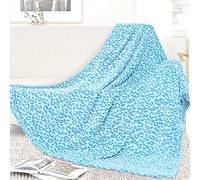 SEEGU Flannel Blanket Throw Soft Fleece Blankets Warm Throw Blankets for Couch, Leopard Blue, Twin Size 60'' x 80'' (150 x 200 cm) (BP-19)