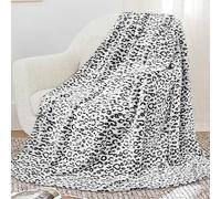 SEEGU Flannel Blanket Throw Soft Fleece Blankets Warm Throw Blankets for Couch, Leopard Grey, Throw Size 50'' x 60'' (130 x 150 cm) (BP-12)
