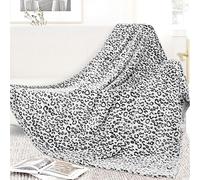 SEEGU Flannel Blanket Throw Soft Fleece Blankets Warm Throw Blankets for Couch, Leopard Grey, Twin Size 60'' x 80'' (150 x 200 cm) (BP-13)