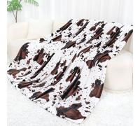 Flannel Fleece Cow Print Blanket Twin Size, Super Soft Cozy Plush Cow Blankets, Lightweight Microfiber Cow Print Throw Blanket for Couch Sofa Bed 60"x80"
