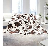 SEEGU Full Size Blankets for Bed, Oversized Queen Cow Print Fleece Throw Blanket for Adults, Lightweight Western Decor for Bedroom Living Room Dorm All Seasons 90"x90"