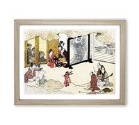 Seeing A Performance By Kitagawa Utamaro Asian Japanese Framed Print | A2 Oak Framed Wall Art | Ready to Hang | Asian Nature Picture | Living Room Bedroom Lounge Office