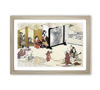 Seeing a Performance by Kitagawa Utamaro Framed Print | A2 Oak Framed Wall Art | Ready to Hang | Modern Nature Picture | Living Room Bedroom Lounge Office