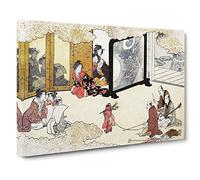 Seeing a Performance by Kitagawa Utamaro Painting Canvas Print | Gallery Wrapped 30mm Frame Wall Art | 30x20 inches | Ready to Hang | Contemporary Picture | Living Room Bedroom Lounge Office