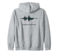 Seeing The Sound Bird Audio Waveform Frequency Zip Hoodie