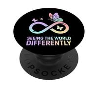 Seeing The World Different Autism Awareness Infinity Symbol PopSockets Adhesive PopGrip