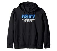 Seeing the World Differently Autism Awareness Zip Hoodie