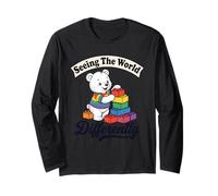 Seeing The World Differently Bear Autism Awareness Long Sleeve T-Shirt