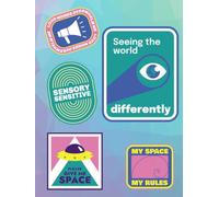 Seeing the World Differently Sticker Style Colorful Purple/Blue/Green Notebook for Neurodivergent and Neurospicy Peeps: 8.5 x 11in, College Ruled, Lined, 110 pages.